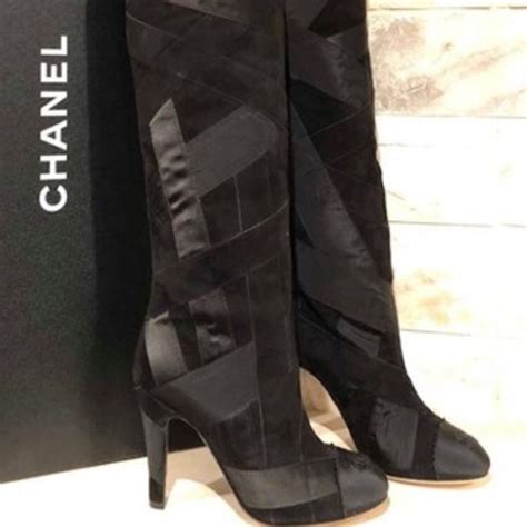 chanel over the knee boots 2014|chanel shoes over the knee.